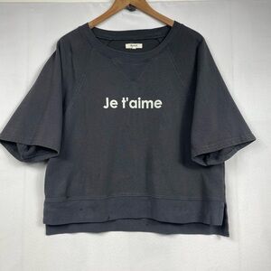 Madewell Je’taime Top Terry Lounge Dark Blue Tee L Cotton Casual Active Gym